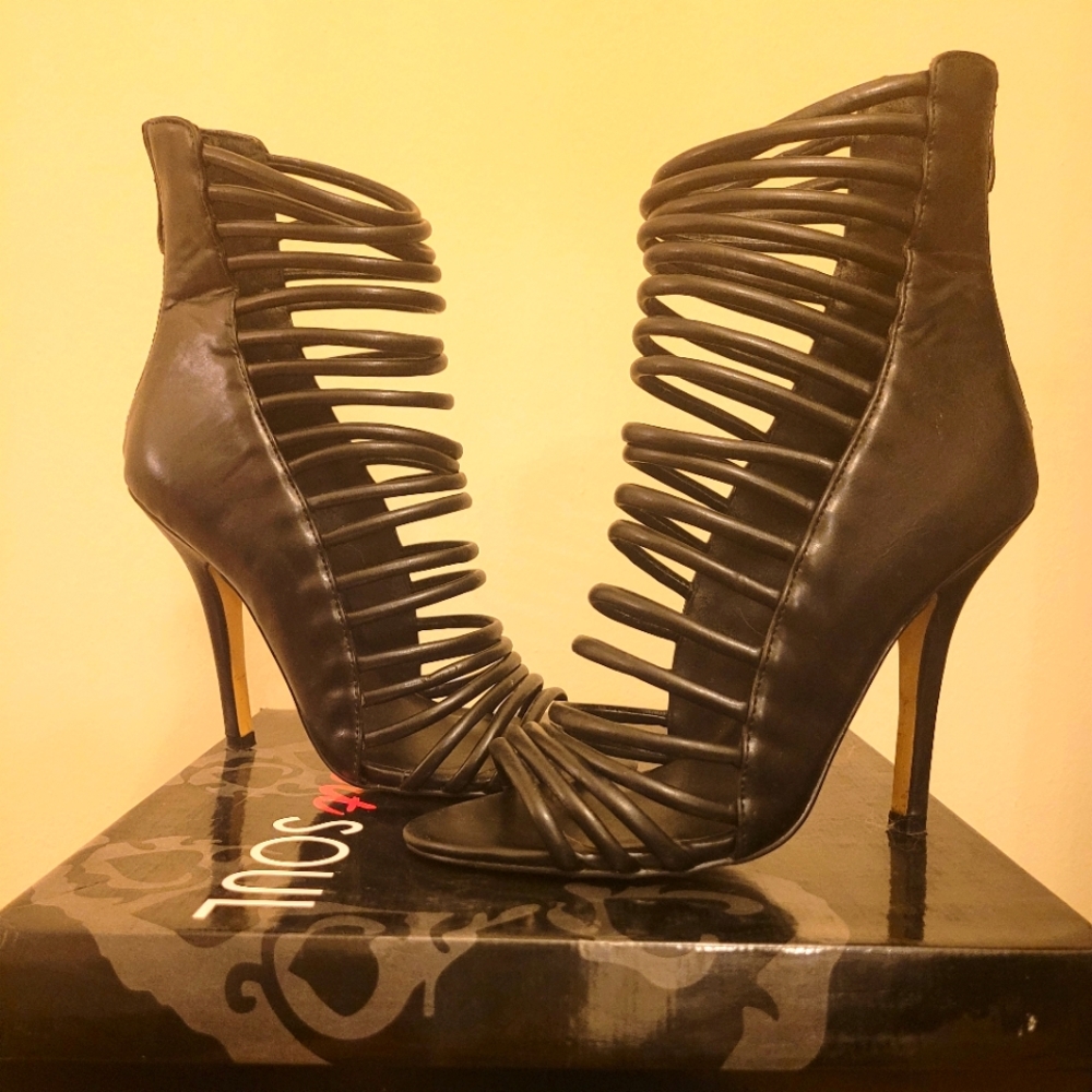 Black Open Toe Heels